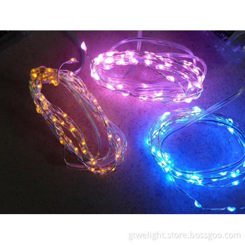 Pink Orange Blue LED Lights String Light by 3AA Batteries Pack